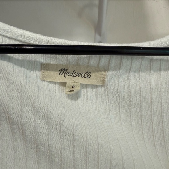 Madewell Cream Ribbed Button-Front Tank - Picture 3 of 3